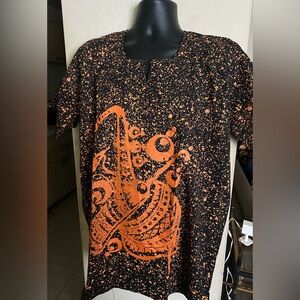 Black and Orange Graphic Dress